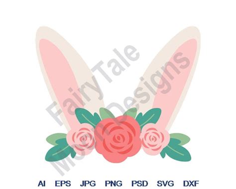 Easter Bunny Ears Svg Dxf Eps Png  Vector Art Etsy