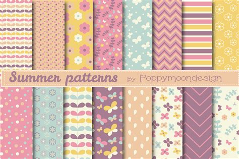 Summer Patterns Graphic By Poppymoondesign · Creative Fabrica