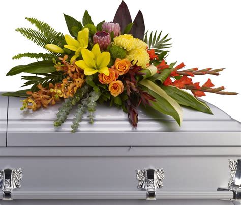 White Rose & Orchid Casket Spray | Pearland Funeral Flowers