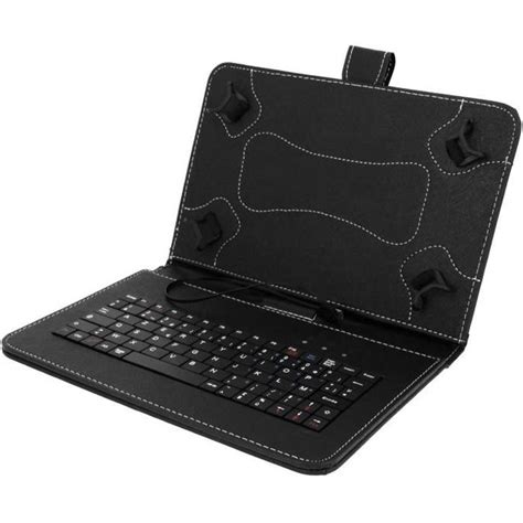 Housse Folio Avec Clavier AZERTY Tablette 10 Noir Connecteur