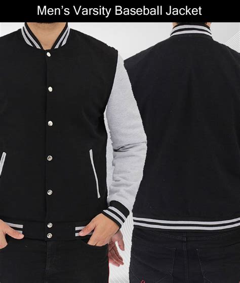 Men S Baseball Black And Gray Varsity Jacket Jackets Expert