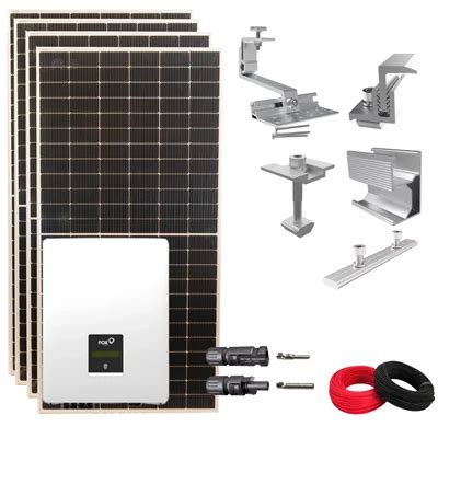 Kit Solar 3 063kW mês FoxESS 380V Trifásico Fibrocimento Multimaq