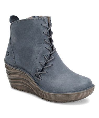 Loving This Denim Blue Corset Leather Bootie On Zulily Zulilyfinds