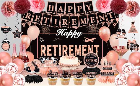 amazoncom retirement party decorations  women rose gold happy