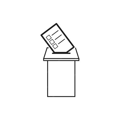 Icono De Voto Boleta Electoral Puesta En Un Símbolo De Caja Ilustración