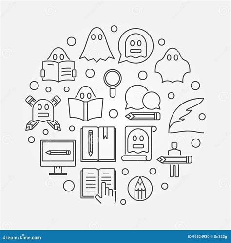 Ghost Writing Round Illustration Stock Vector - Illustration of modern ...