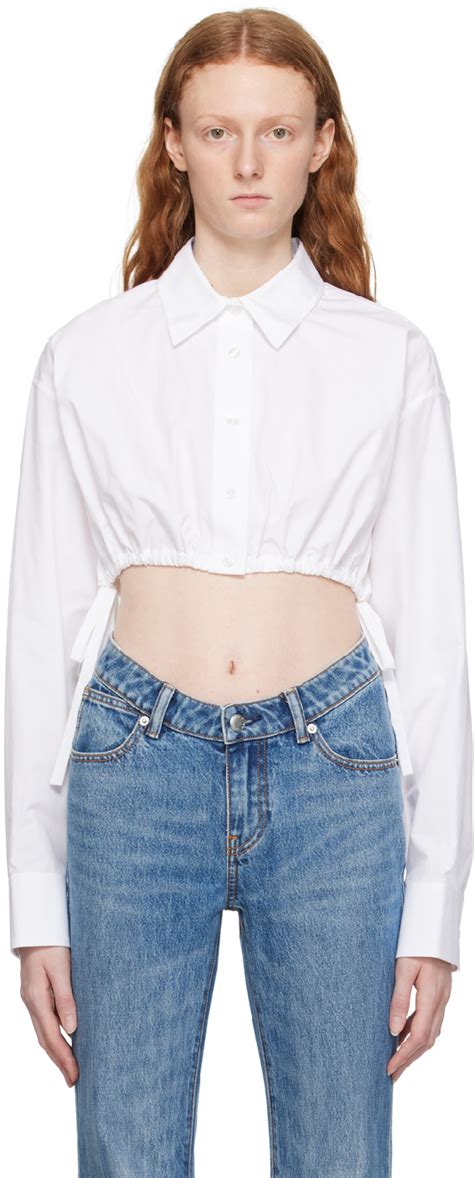 White Cropped Shirt By Alexanderwang T On Sale