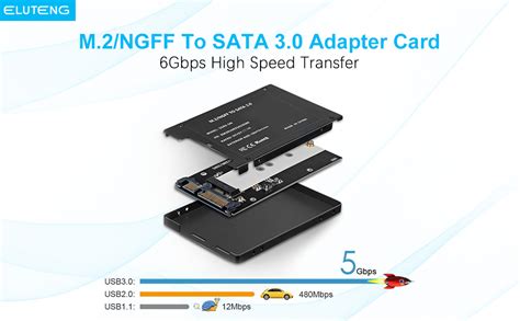 ELUTENG M 2 SSD Enclosure NGFF To SATA Converter Compatible With 2230