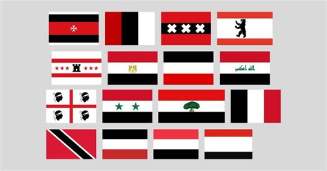 Black and White Flag with Red Stripe: +5 Country Flags - Eggradients.com