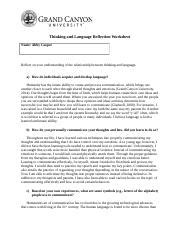 Cooper Abby PHI 105 Thinking And Language Worksheet Docx Thinking And