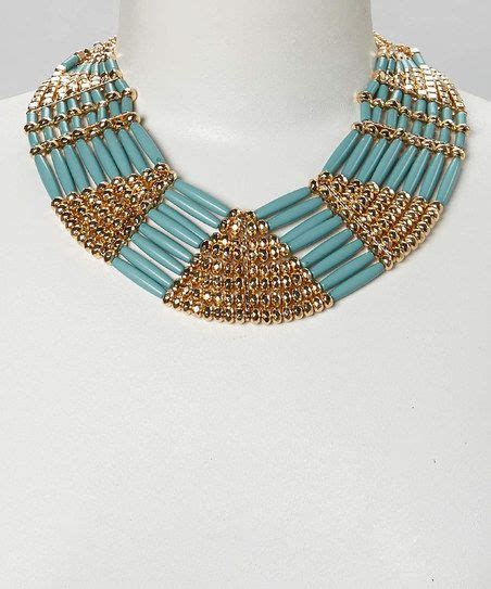 Teal And Gold Bead Necklace Gold Bead Necklace Gold Beads Beaded