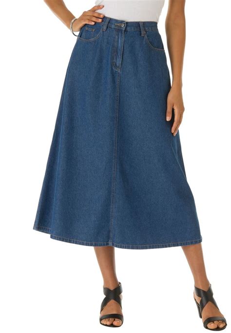 Denim Goes With Everything Youll Wanto Wear This Pretty Plus Size Skirt All Year Round This