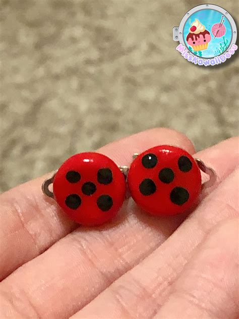 🐞tiki Spots On Miraculous Ladybug Clip On Earrings🐞 Crafty Amino