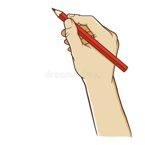 Human Hand Holding Pencil Vertically Stock Vector Illustration Of