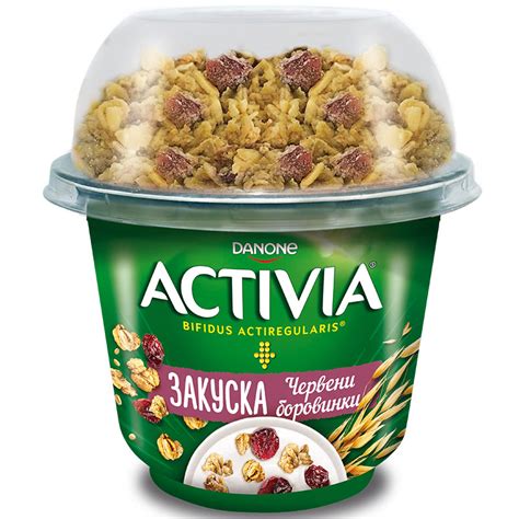 Данон Активиа Закуска Червени Боровинки и Гранола 198г - Моята Ферма