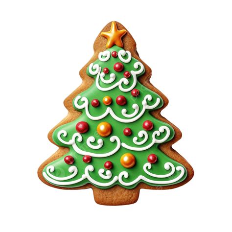 Pan De Jengibre árbol De Navidad Decorado Glaseado De Colores Png