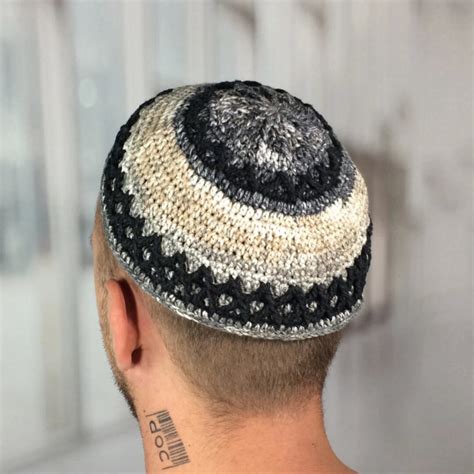 Frik Kippah Xxl Large Knit Kippah Autumn Crochet Kippot Vs Yarmulke