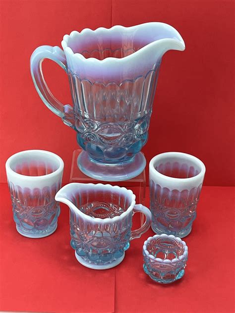 Lot 37 Beautiful Mosser Blue Opalescent Glass Van Metre Auction