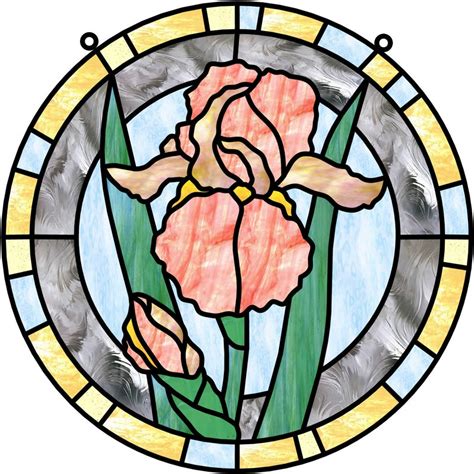 18 Round Iris Stained Glass Digital Pattern Etsy