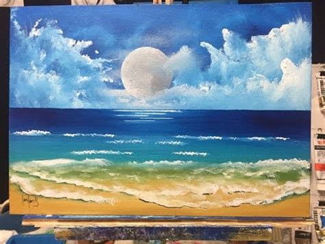 Beach Scene Acrylic Painting at PaintingValley.com | Explore collection of Beach Scene Acrylic ...