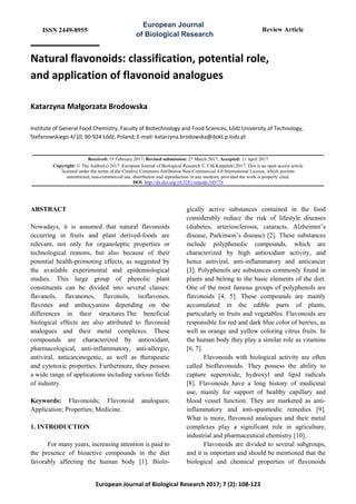 Natural Flavonoids Classification Potential Role Pdf