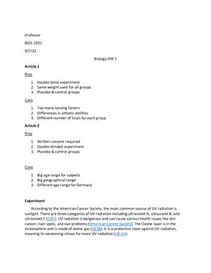 BIOL 1010 Lab 3 Submitted To Dropbox BIOL 1010 Introduction To