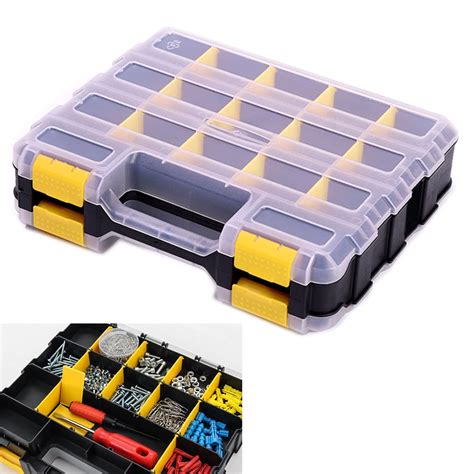 Tools Organizer Box Small Parts Storage Box Compartment Double Side