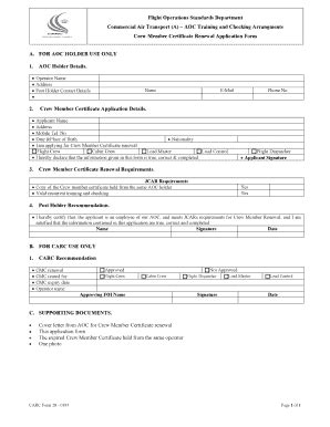 Fillable Online Carc Gov Flight Operations Standards Department