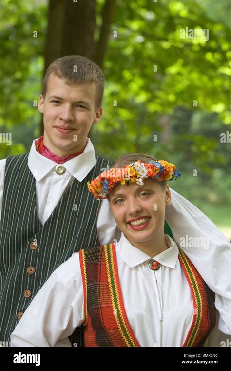 Latvia Latvian Folklore Traditional Costumes Dance Dancing Sing Singing