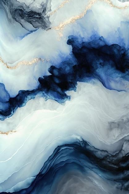 Premium Ai Image Blue And Gold Marble Wallpaper That Is A Great