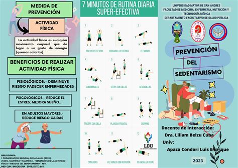 Triptico Apaza Condori Luis Enrrique PREVENCIÓN DEL SEDENTARISMO