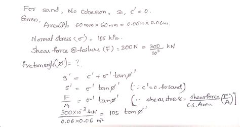 Solved Q Following Data Are Given For A Direct Shear Test Conducted