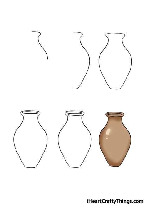 How To Draw A Flower Vase Step By Step