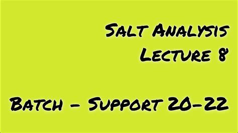 Salt Analysis Lecture 8 Support 20 22 Analysis Of Zinc Cobalt