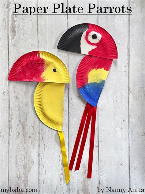 Paper Plate Parrot Craft | Nanny Anita | My Baba Toddler Arts And ...