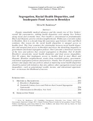 Fillable Online Segregation Racial Health Disparities And Inadequate