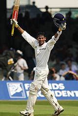 Ajit Agarkar Celebrates His Maiden Test Hundred Espncricinfo