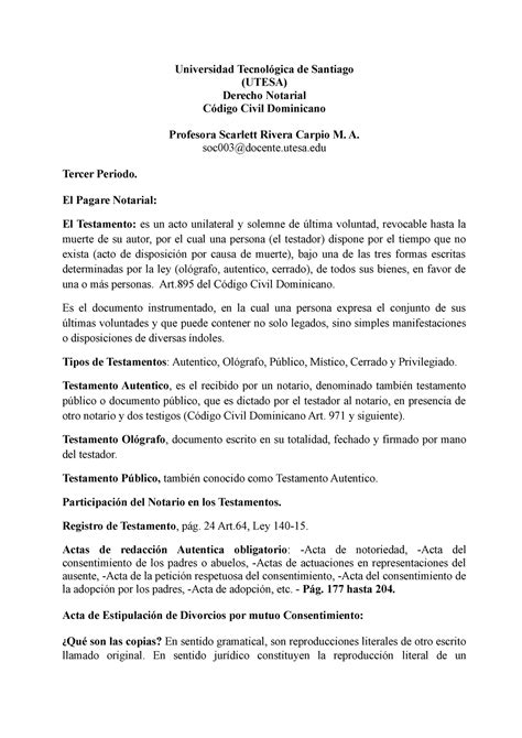 Material De Estudio Tercer Parcial Derecho Notarial Universidad