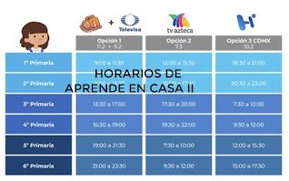 Horarios De Aprende En Casa Ii