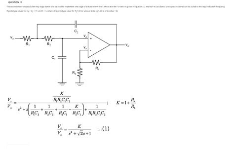 Solved The Transfer Function For The Second Order Low Pass Cheggcom Images