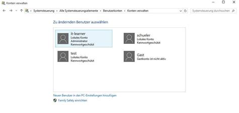 Windows Anlegen Von Benutzern It Learner De