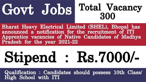 Bhel Bhopal Recruitment Apply Online For Iti Apprentice