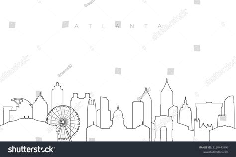 Outline Atlanta Skyline Trendy Template Atlanta Stock Vector (Royalty ...