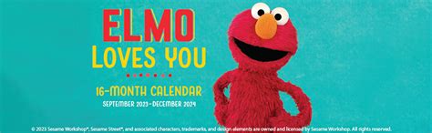 Sesame Street Elmo Loves You 16-Month 2023-2024 Wall Calendar ...