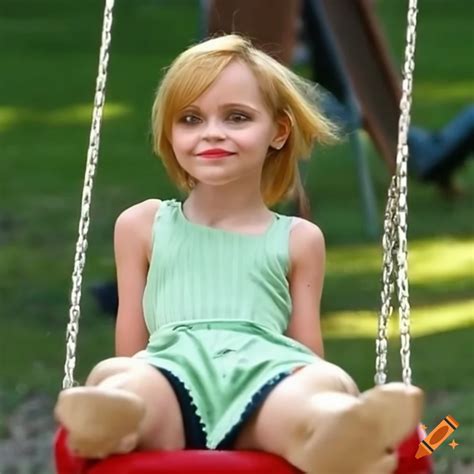 Christina Ricci Swinging At The Park On Craiyon