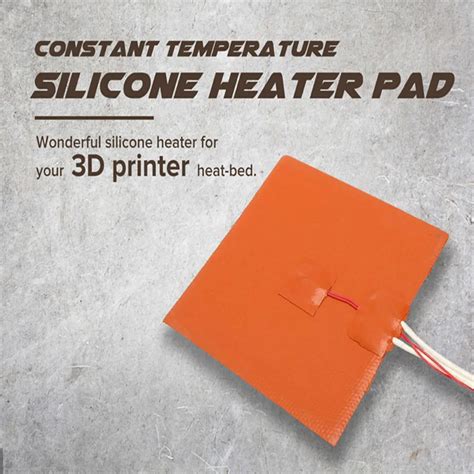 Hot Sale X Cm W V Silicone Heater Pad For D Printer Heated Bed Orange Heating Mat