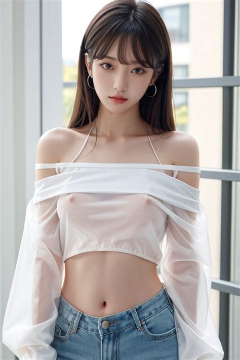 Navel Exposed Off Shoulder K Pop Idol Hentai AI Porn