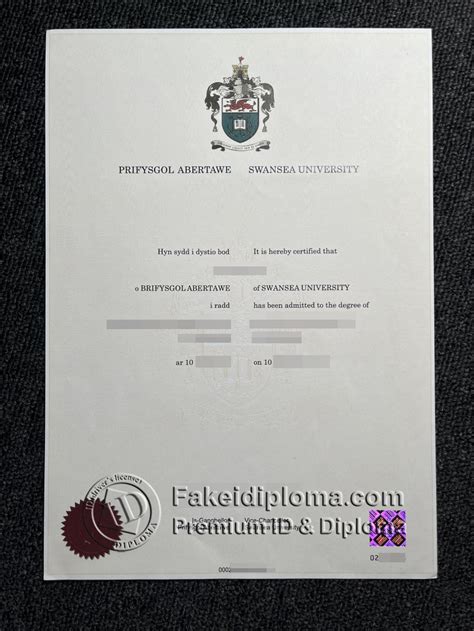 Fake Swansea University Diploma Sample Buy UK Degree Online