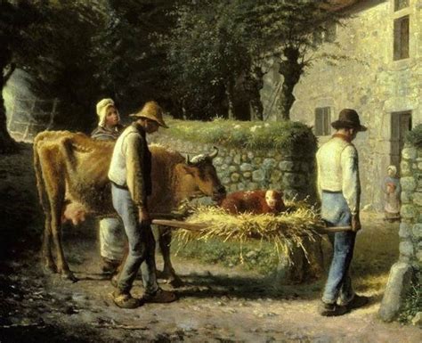 Jean François Millet Paysans avec un veau tableau de GRANDS PEINTRES