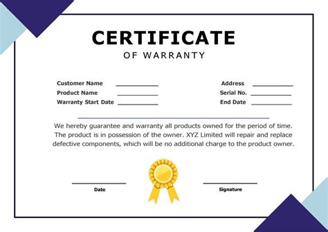 Latest Warranty Certificate Template Word & PDF Download